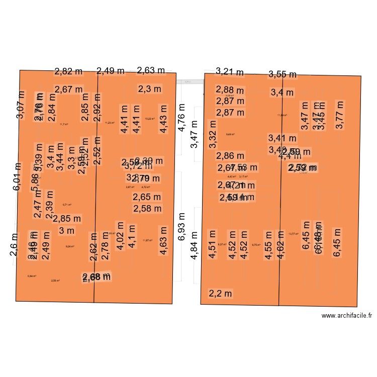 immeuble de la fleche callette-. Plan de 105 pièces et 844 m2