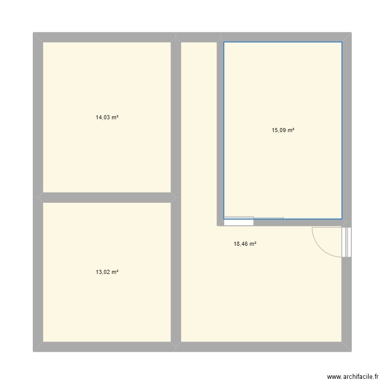 projet bbe . Plan de 4 pièces et 61 m2