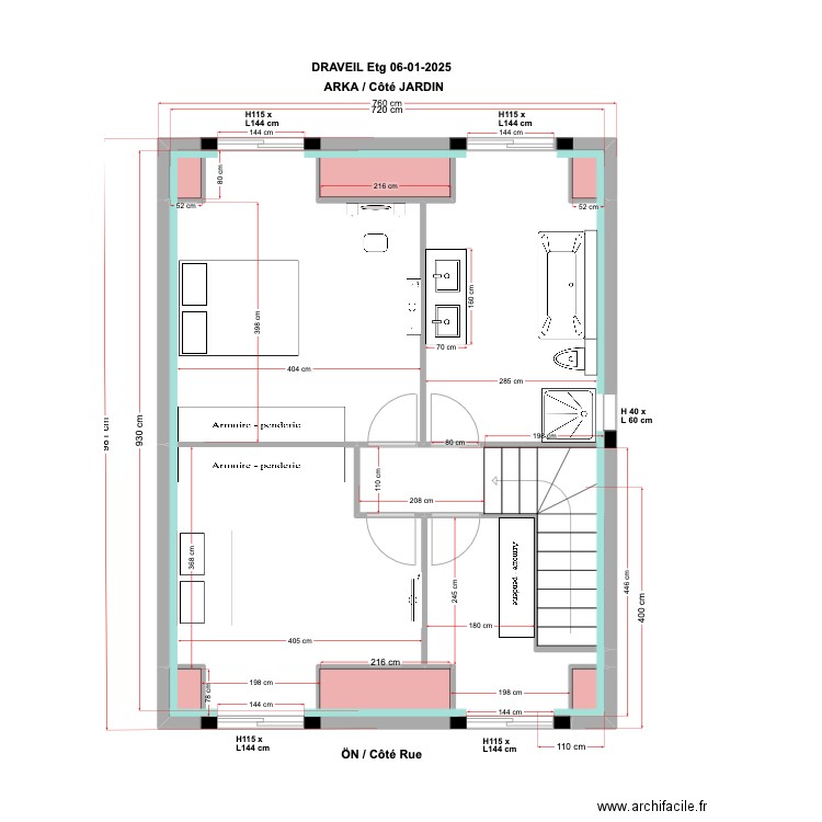 Etage DRAVEIL 06 01 2025. Plan de 11 pièces et 65 m2