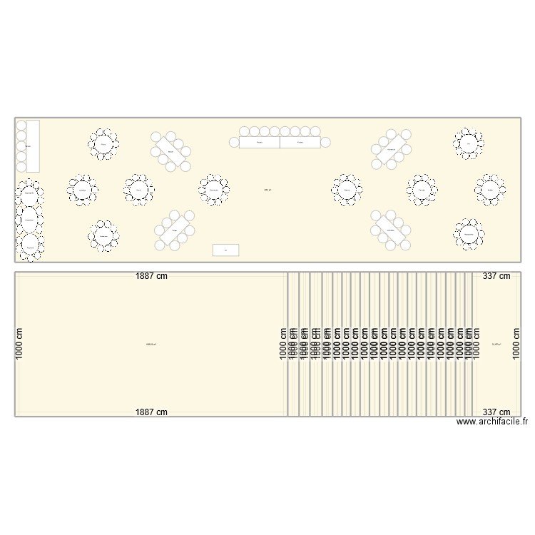 Mariage. Plan de 22 pièces et 698 m2