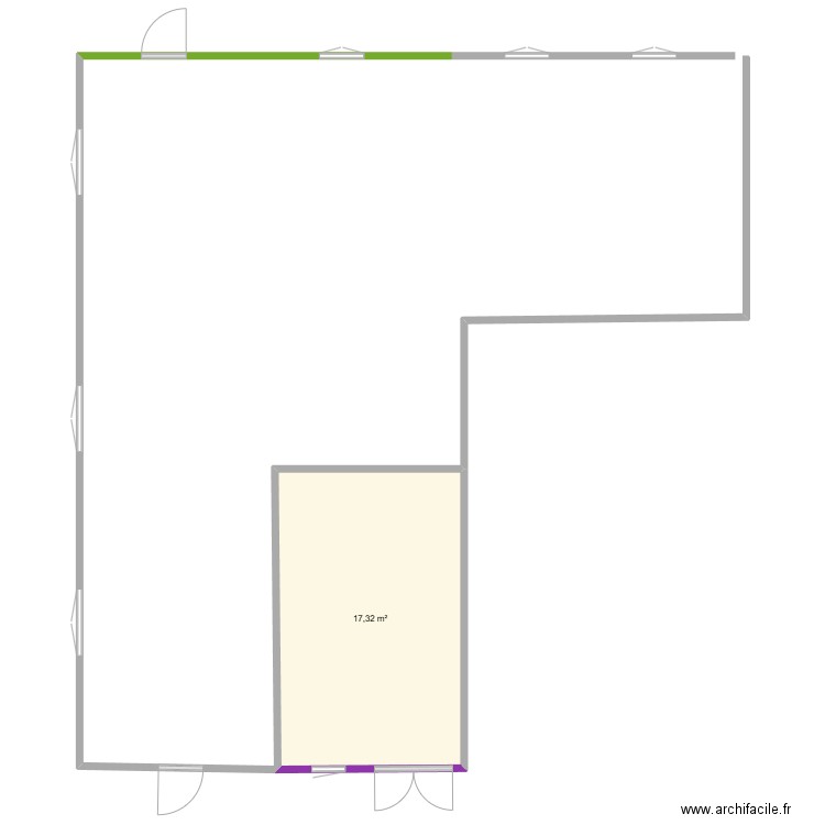 PLAN DE BASE MALESCOT. Plan de 1 pièce et 17 m2