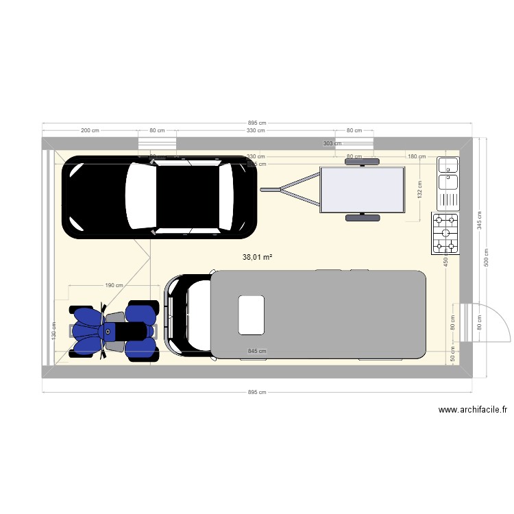 GARAGE IDEAL 45m2. Plan de 1 pièce et 38 m2