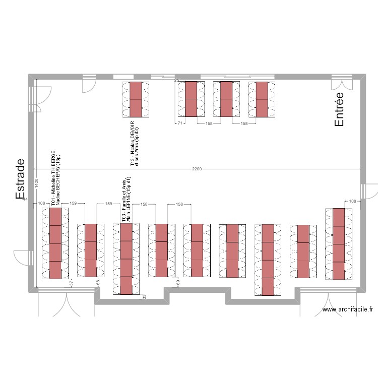 Plan de table 06. Plan de 1 pièce et 315 m2