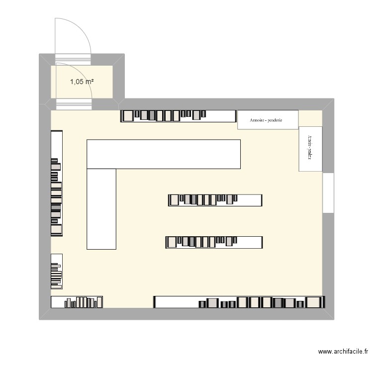 tabac exercice . Plan de 2 pièces et 28 m2