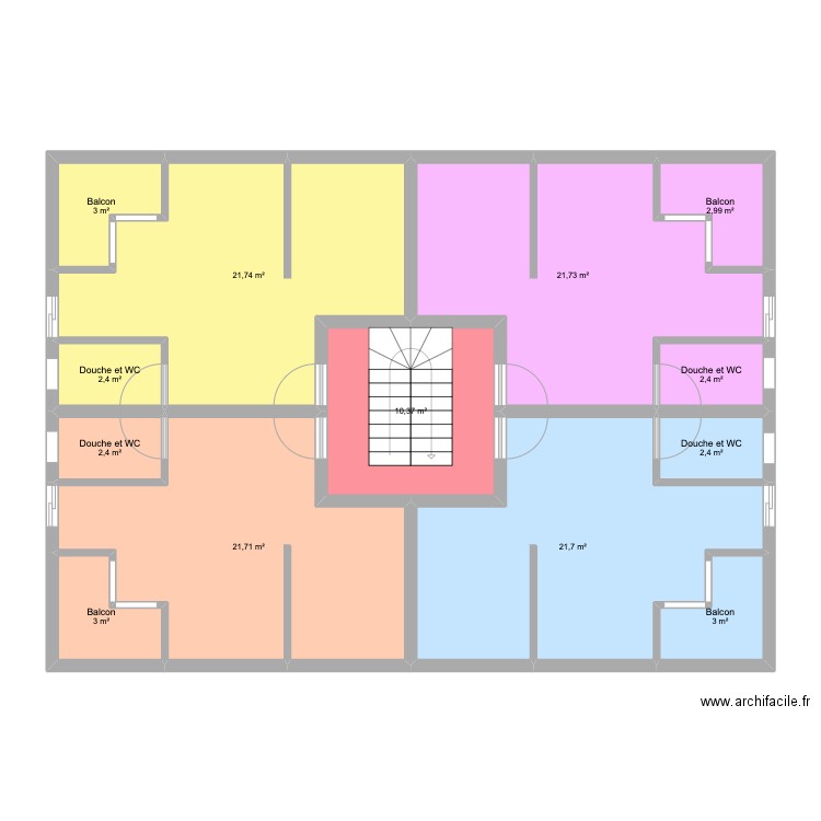 PLAN AMBOHIPO (R+2) (R+3). Plan de 13 pièces et 119 m2