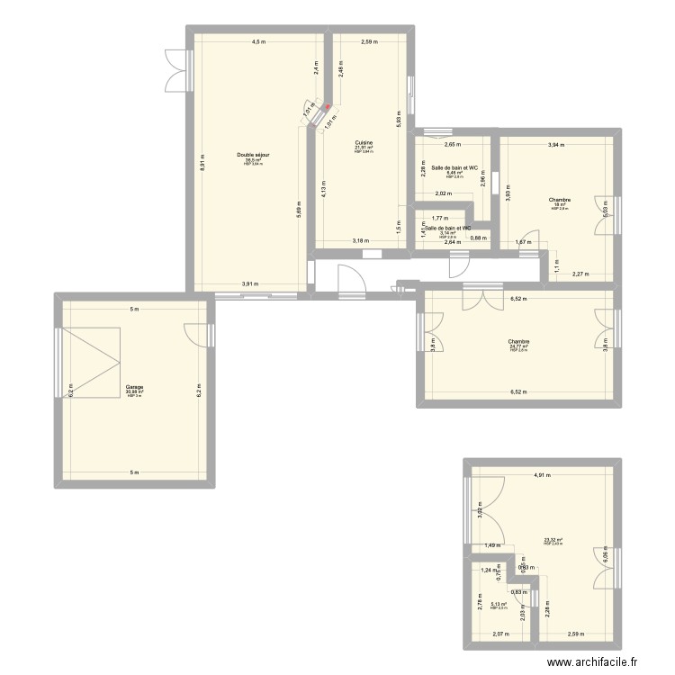 GRAYAN. Plan de 9 pièces et 170 m2