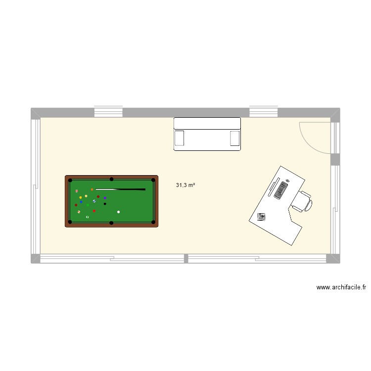 morvan. Plan de 1 pièce et 31 m2