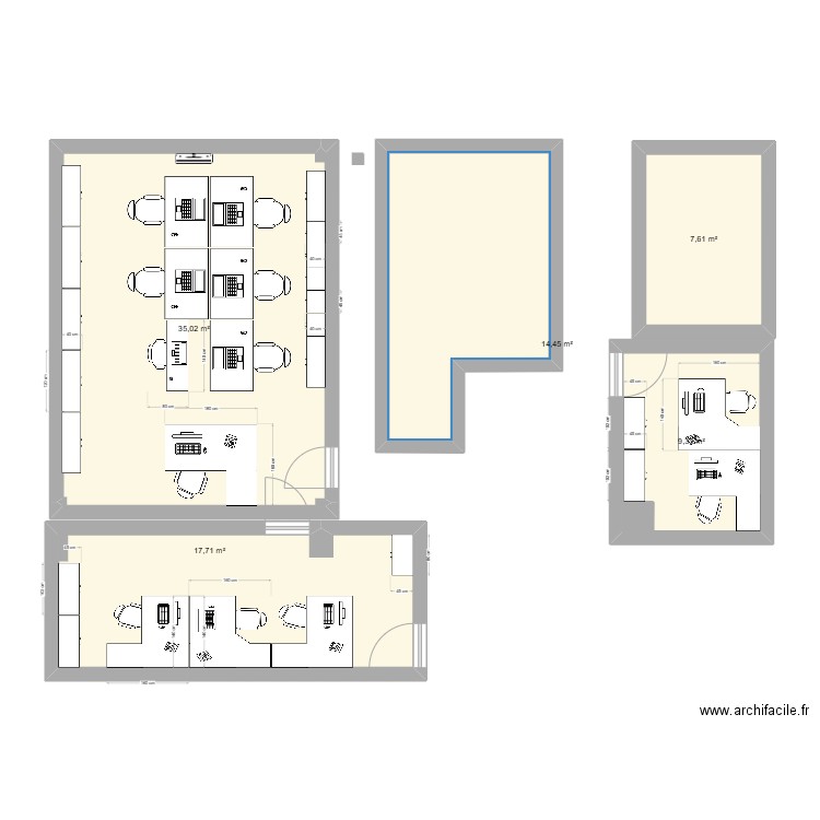 1er étage nikaia2. Plan de 5 pièces et 84 m2