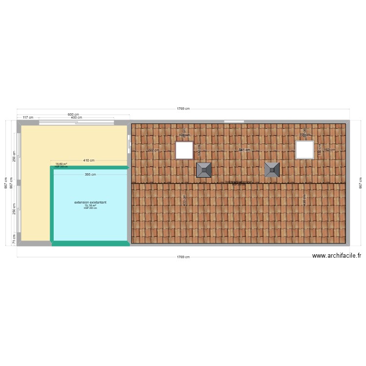 schaffouse extension. Plan de 3 pièces et 104 m2