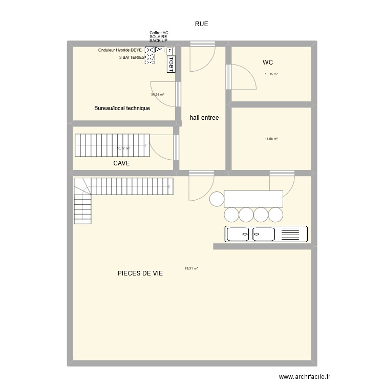 Installation Pondant . Plan de 5 pièces et 162 m2