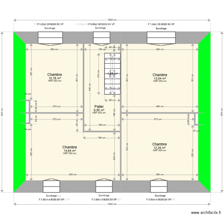 ML24018780 . Plan de 15 pièces et 119 m2