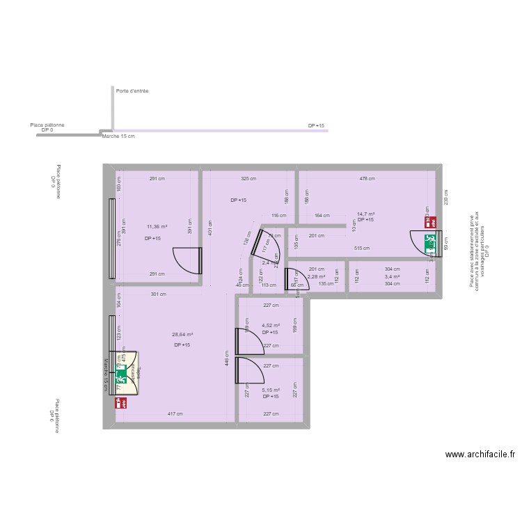 MYOTEC AVANT TRAVAUX. Plan de 9 pièces et 75 m2