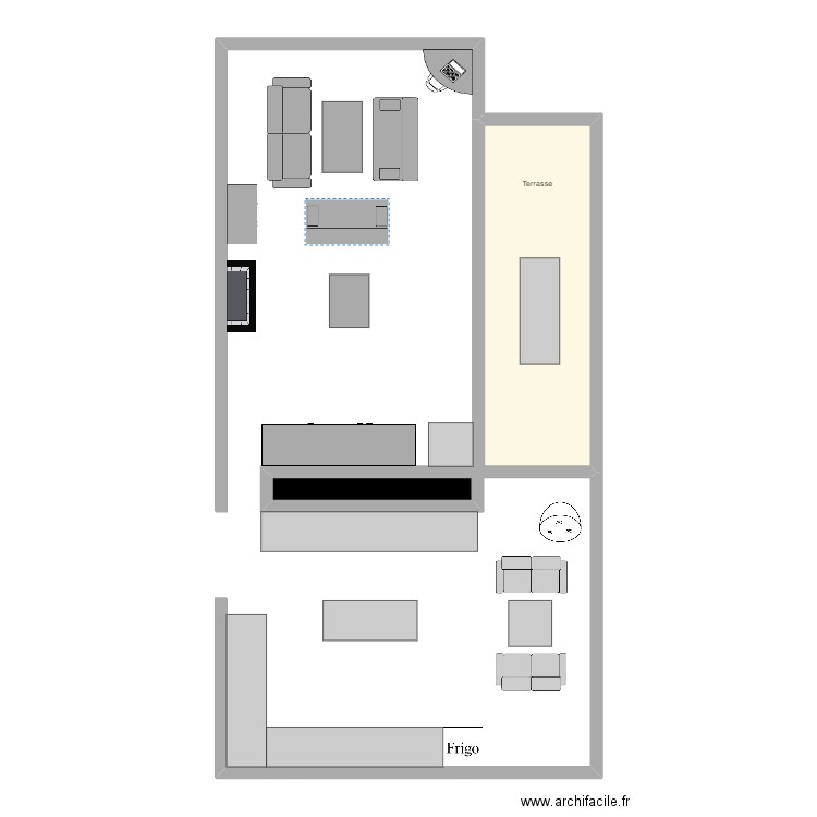 Sainte Christine . Plan de 2 pièces et 21 m2