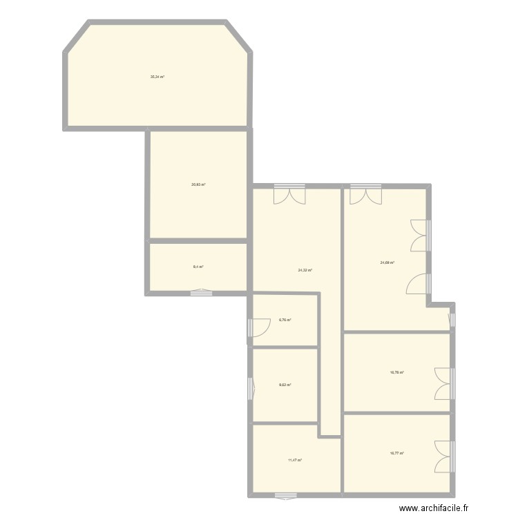 PLAN 3. Plan de 10 pièces et 176 m2