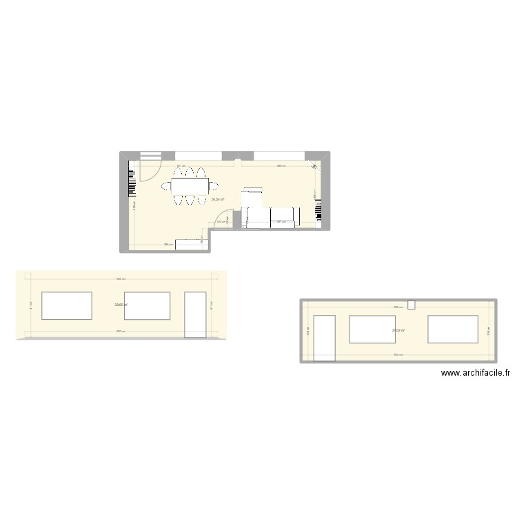 modif overtures. Plan de 3 pièces et 91 m2