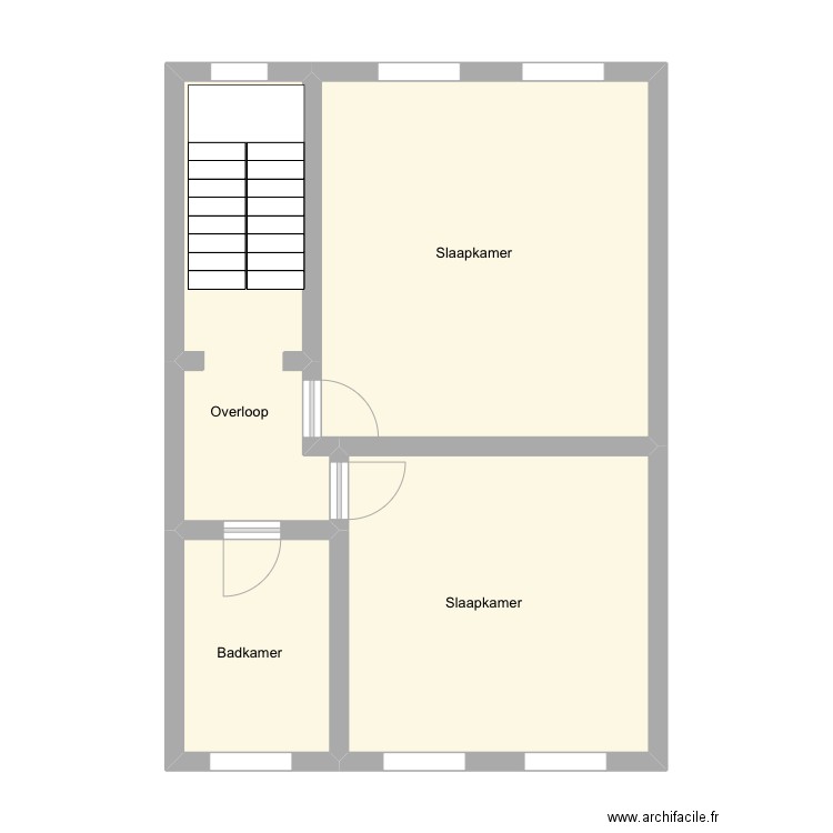 Ronse Olifantenstaraat 18 - 1e verdieping. Plan de 4 pièces et 57 m2