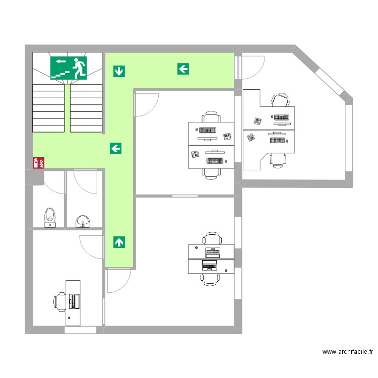 Etage LT La Faucille. Plan de 8 pièces et 78 m2