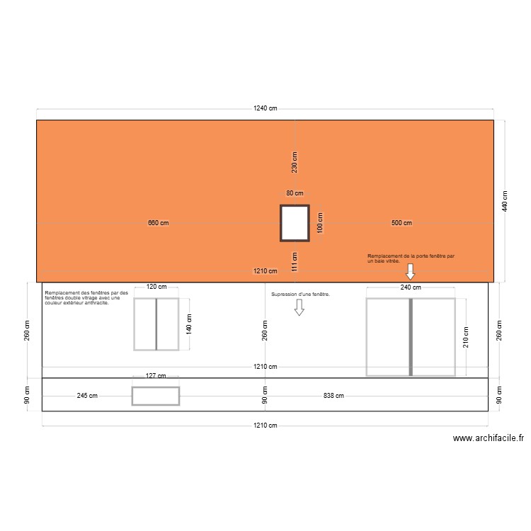 Facade nord projeté. Plan de 0 pièce et 0 m2