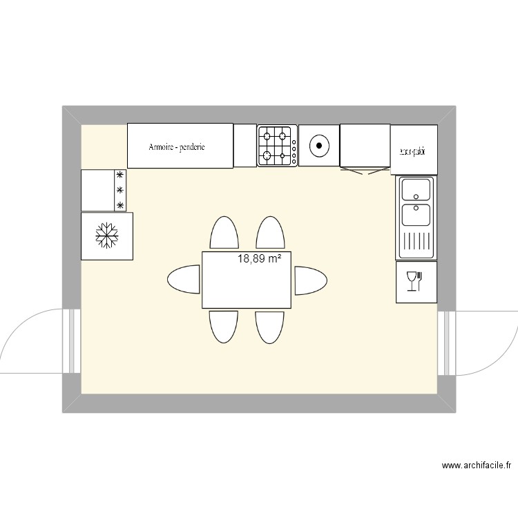 Plan1 - Plan 1 Pièce 19 M2 Dessiné Par Moallazied