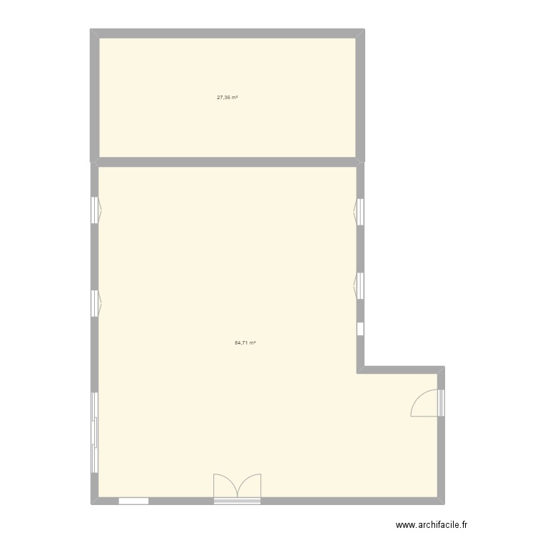 GAUTIEZ Corinne. Plan de 2 pièces et 112 m2