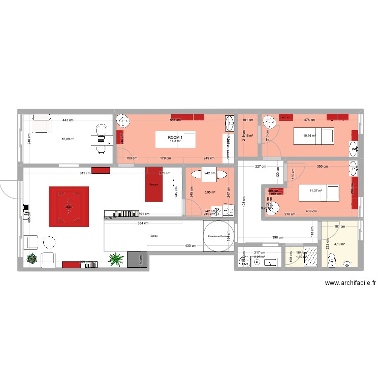 7400 FEDERAL PLAN ARCHI. Plan de 11 pièces et 113 m2