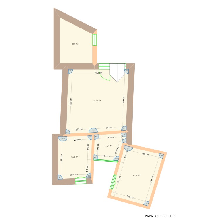 Plan de Masse V3. Plan de 5 pièces et 60 m2