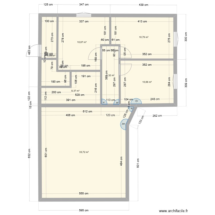 Luxey Annexe 2. Plan de 7 pièces et 81 m2