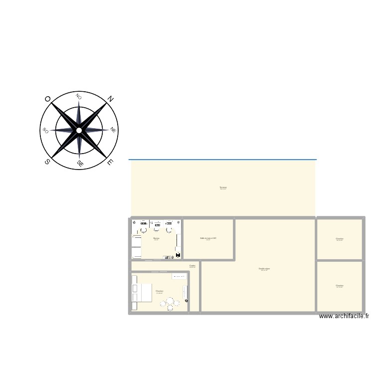 Maison. Plan de 8 pièces et 307 m2