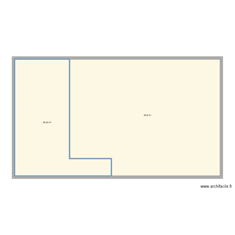 JCF DOJO. Plan de 2 pièces et 129 m2