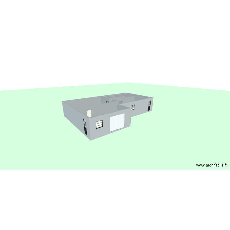 agrandissement ( sans cloison). Plan de 5 pièces et 112 m2