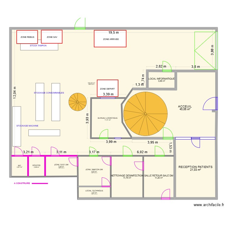 PLAN CLOISON 25 09 2024. Plan de 12 pièces et 290 m2