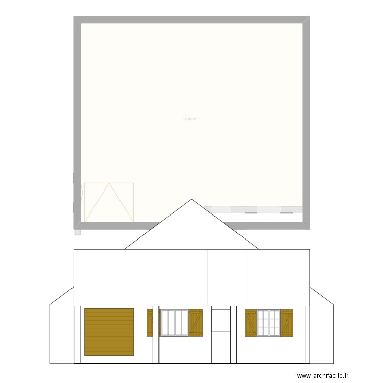 Plan maison 3. Plan de 1 pièce et 111 m2