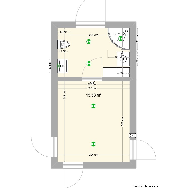 yohan. Plan de 1 pièce et 16 m2