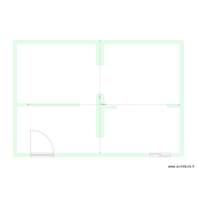 Odile SOUS SOL. Plan de 1 pièce et 76 m2