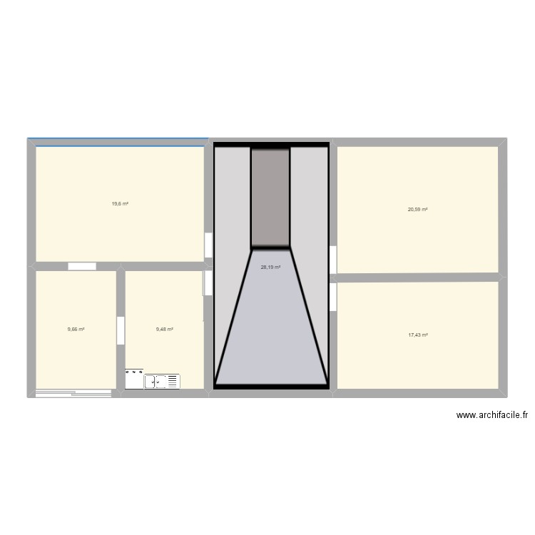 malcom chx. Plan de 6 pièces et 105 m2