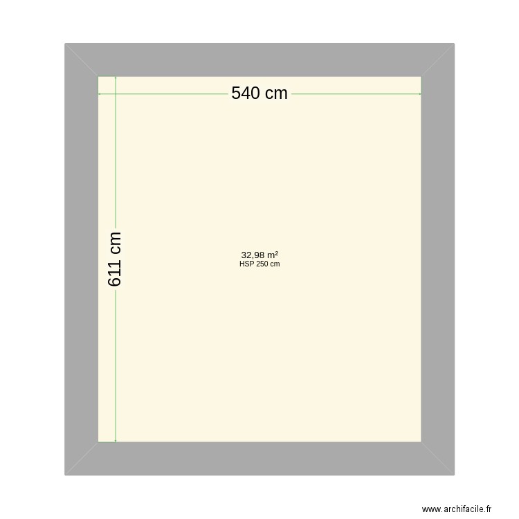 vide sanitaire. Plan de 2 pièces et 66 m2