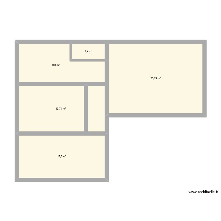 rinah. Plan de 5 pièces et 63 m2