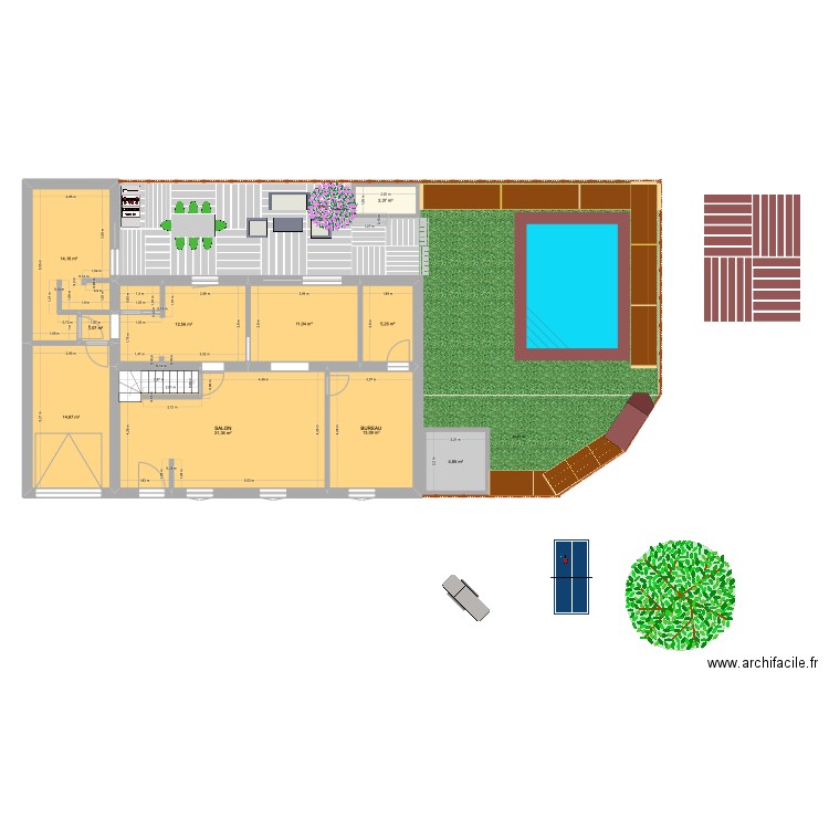 New. Plan de 11 pièces et 112 m2