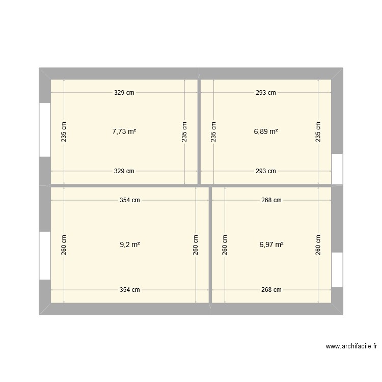 Goutarel - EDL RDC. Plan de 4 pièces et 31 m2