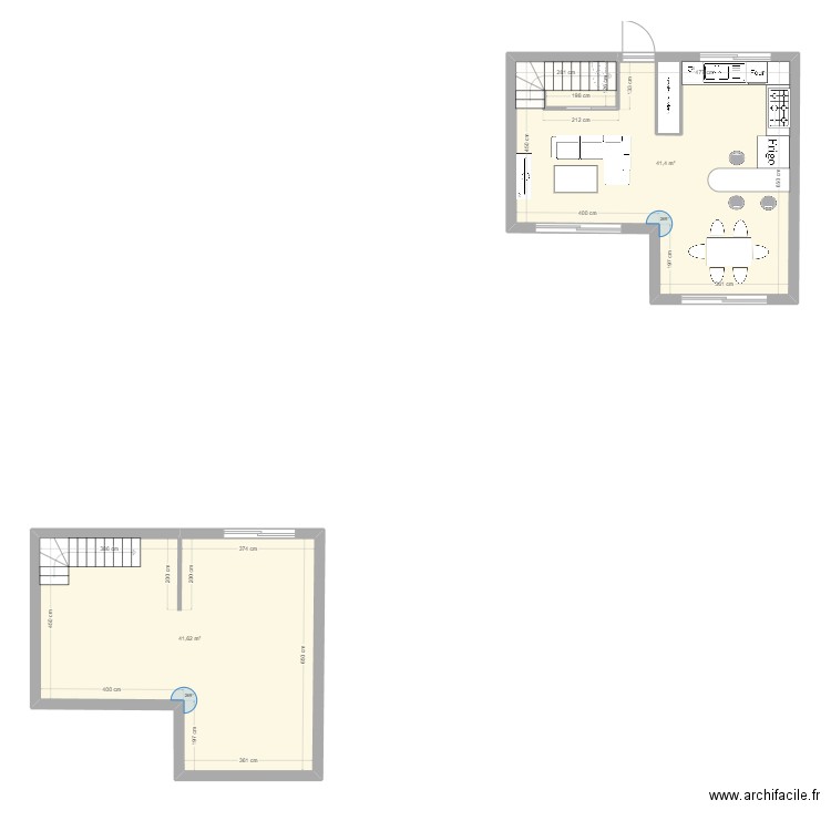 MAISON MITOYENNE. Plan de 2 pièces et 83 m2