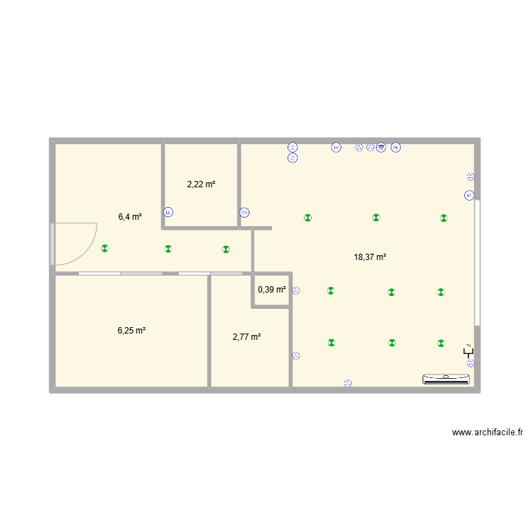 schéma électrique. Plan de 6 pièces et 36 m2