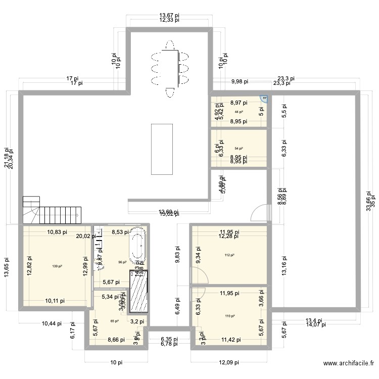 Chardonnay V3. Plan de 7 pièces et 57 m2