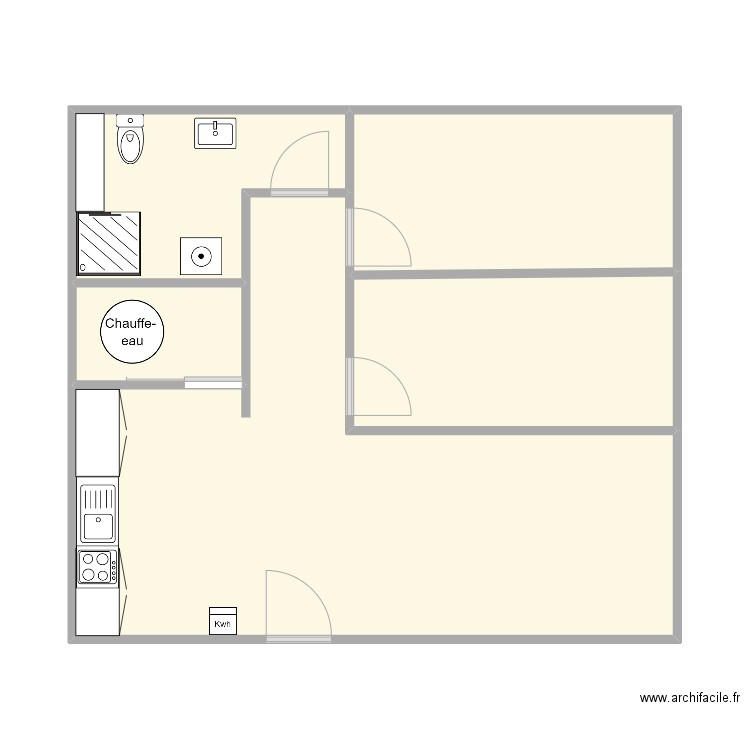 Davoine. Plan de 5 pièces et 57 m2