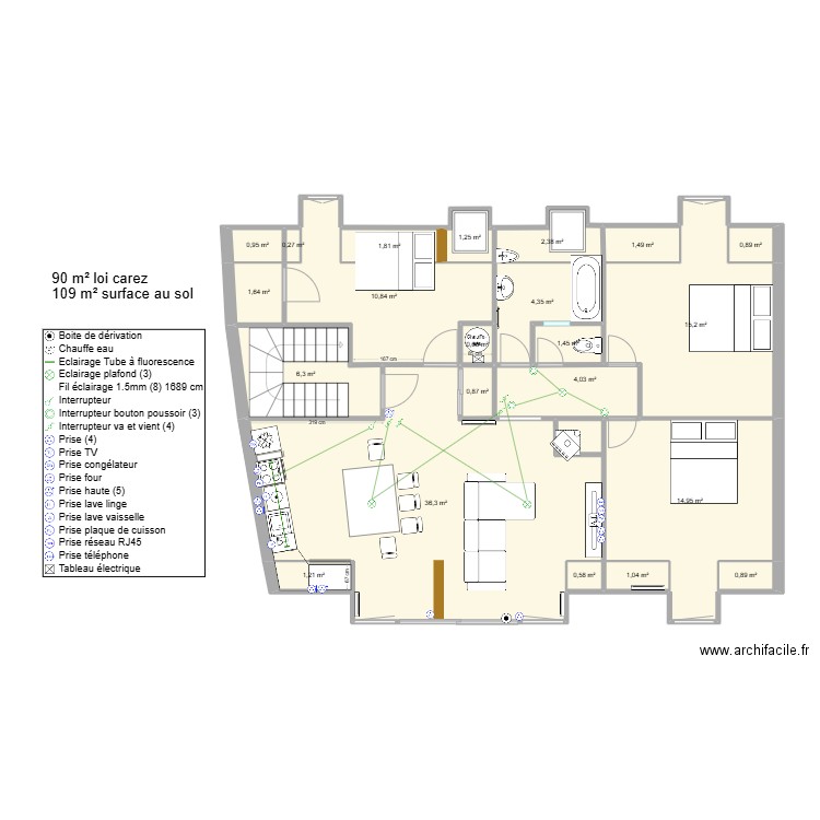 st ge.archifacile_2. Plan de 22 pièces et 109 m2