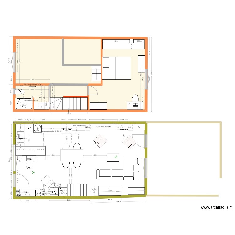 PLANS MAISON 19 mars 2025. Plan de 5 pièces et 43 m2