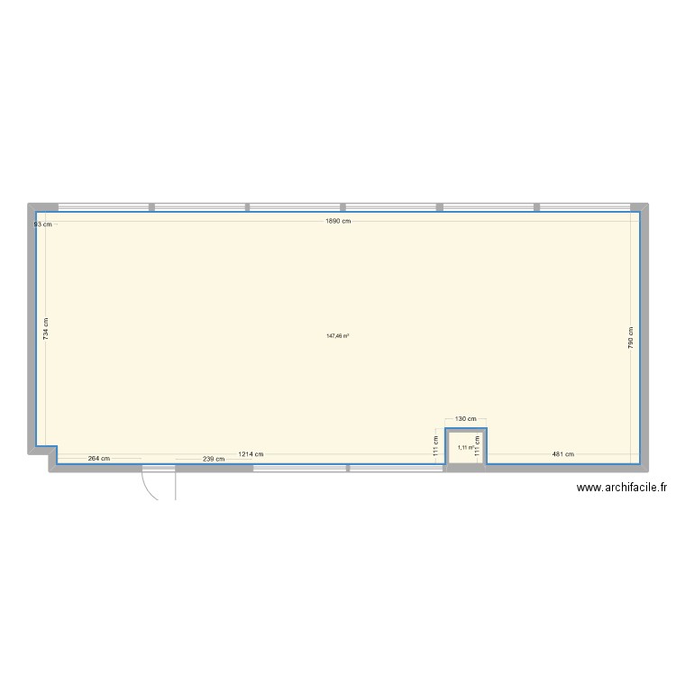 Usine Scionzier - grand plateau à diviser. Plan de 2 pièces et 149 m2