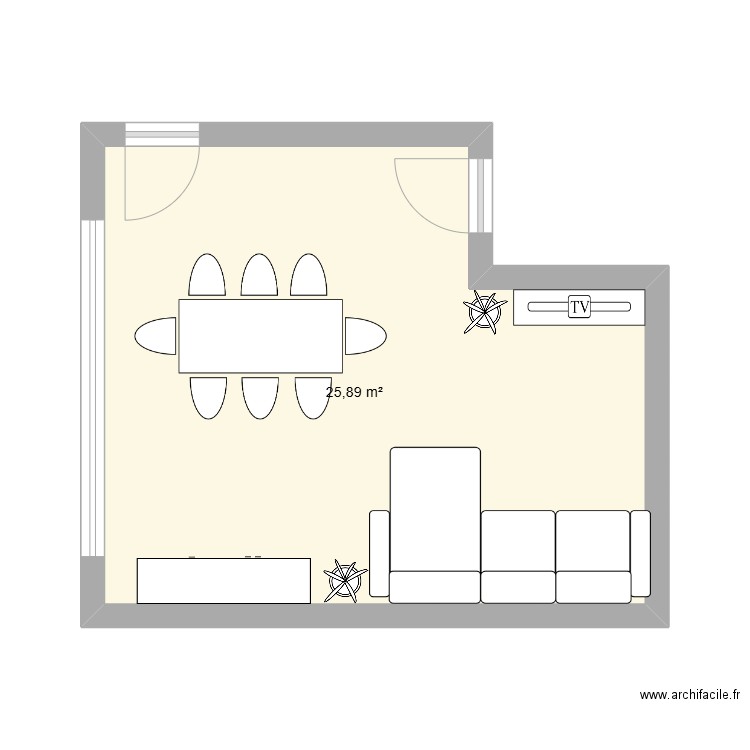 TILFF. Plan de 1 pièce et 26 m2