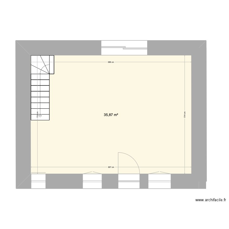 Précy . Plan de 3 pièces et 75 m2