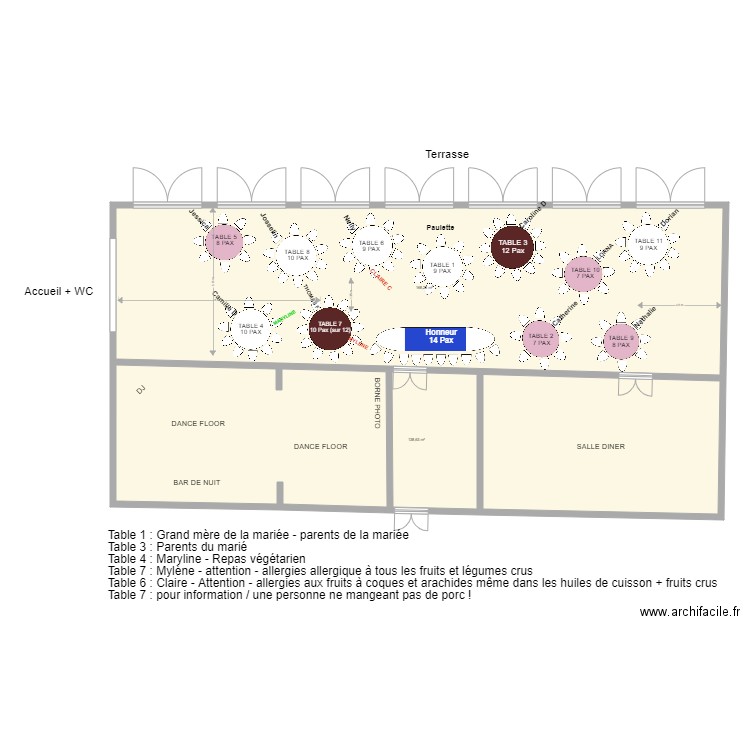 CIRCULATION SALLE CAROLINE ET ANTOINE 070924 V2. Plan de 2 pièces et 307 m2