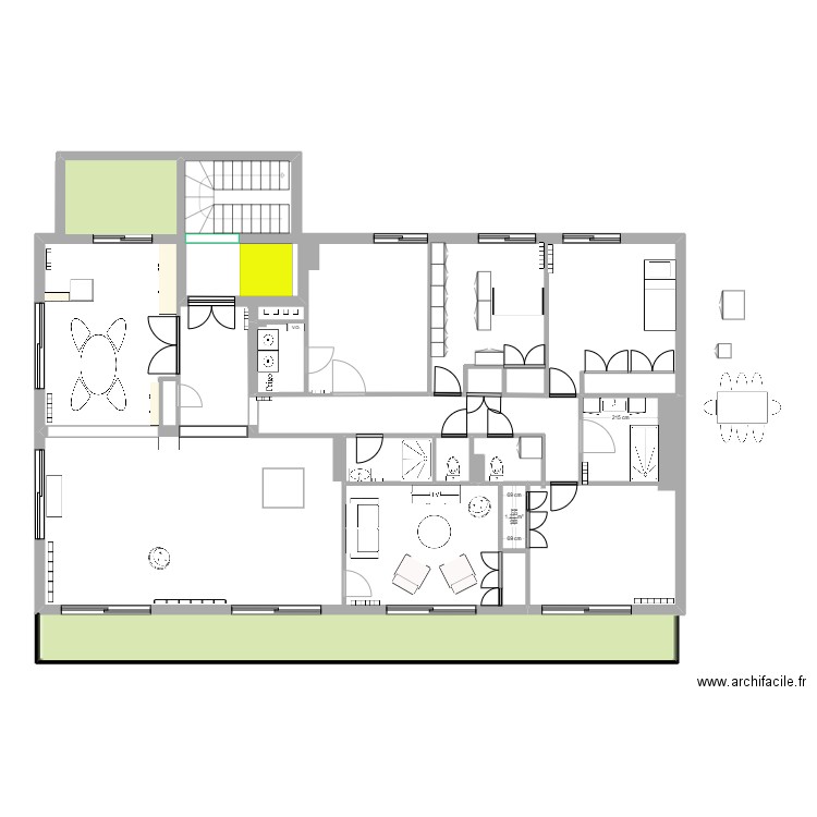 Appartement Enghien Mora variante 2. Plan de 6 pièces et 173 m2